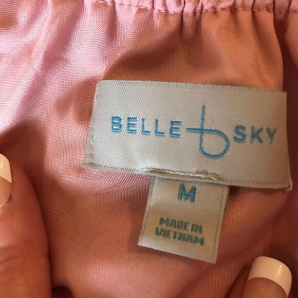 Belle & Sky One Shoulder Bohemian Floral Blouse Ruffle Size Medium Casual Top - Picture 4 of 8